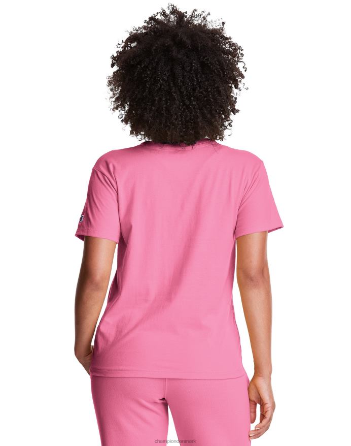 Champion klassisk t-shirt script logo V6J662060 lyserødt bånd