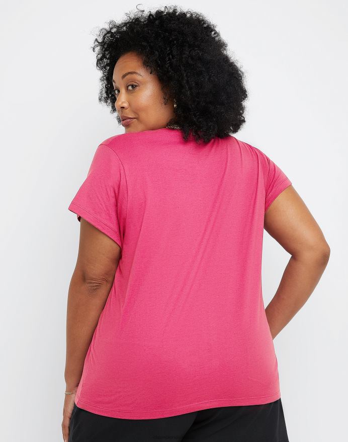 Champion klassiske grafiske tee-bølger & c sun (plus size) V6J661352 glad pink