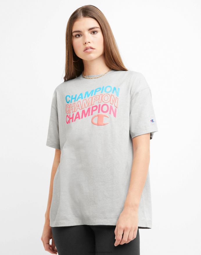 Champion klassiske løse tee wave-logoer over ca V6J662049 oxford grå