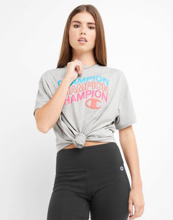 Champion klassiske løse tee wave-logoer over ca V6J662049 oxford grå