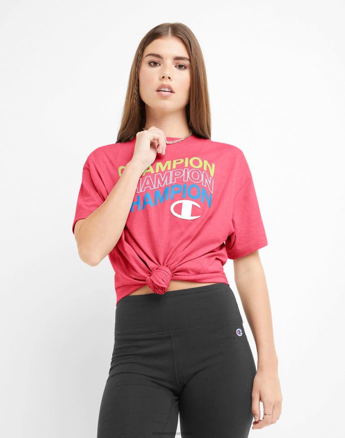 Champion klassiske løse tee wave-logoer over ca V6J662050 glad pink