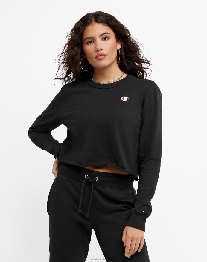 Champion langærmet kæreste beskåret t-shirt V6J662034 sort