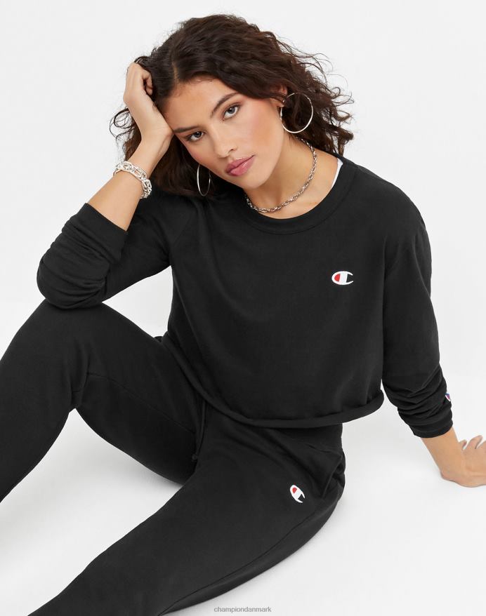 Champion langærmet kæreste beskåret t-shirt V6J662034 sort