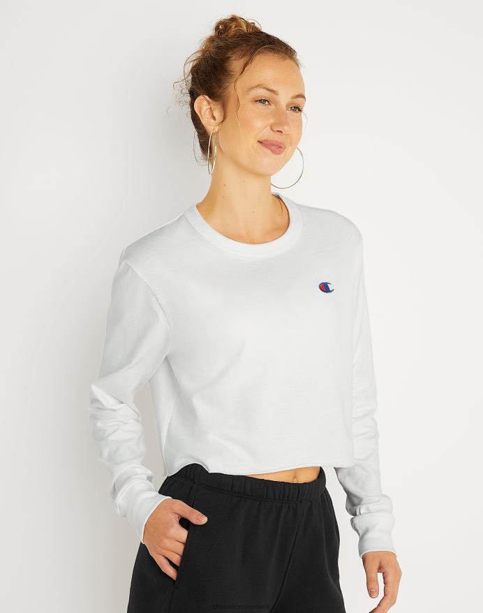 Champion langærmet kæreste beskåret t-shirt V6J662035 hvid