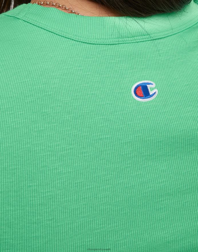 Champion monteret ribbet tee c logo V6J661328 glad forårsgrøn