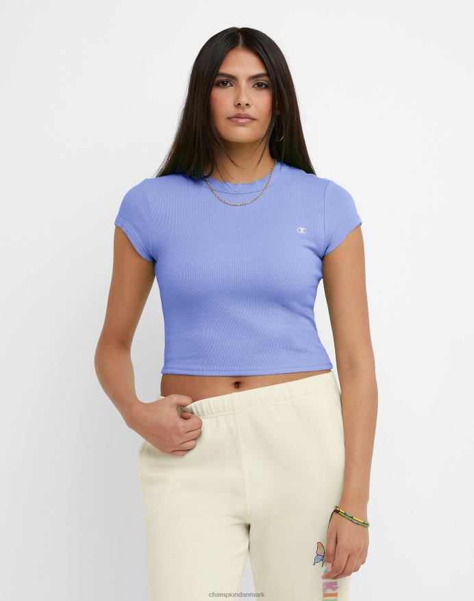 Champion monteret ribbet tee c logo V6J661331 charmerende blå