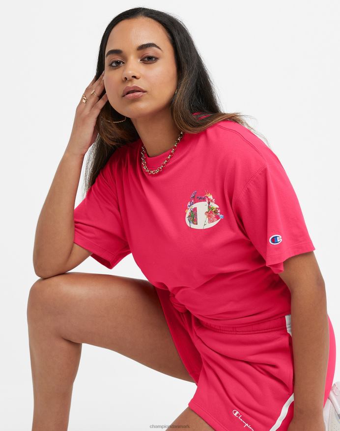 Champion oversized jersey t-shirt have c logo V6J661339 patrulje rød