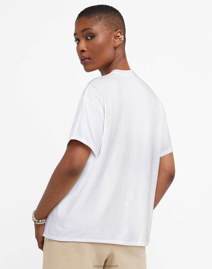 Champion oversized jersey t-shirt palmetræ grafik V6J661336 hvid