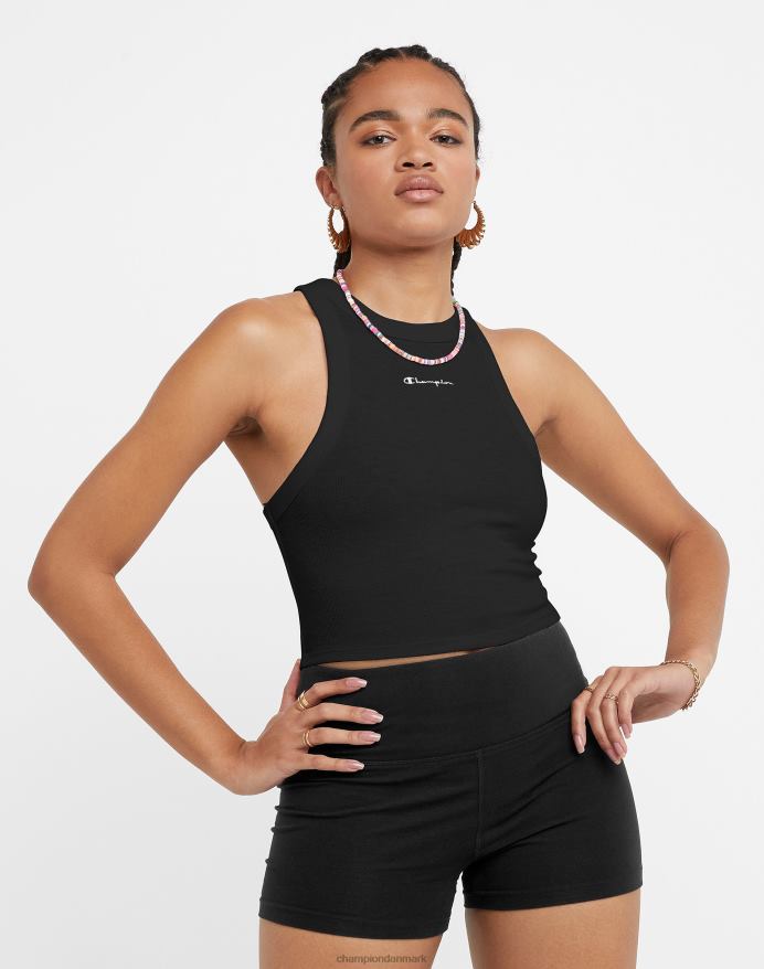 Champion ribbet tank klassisk script V6J661320 sort