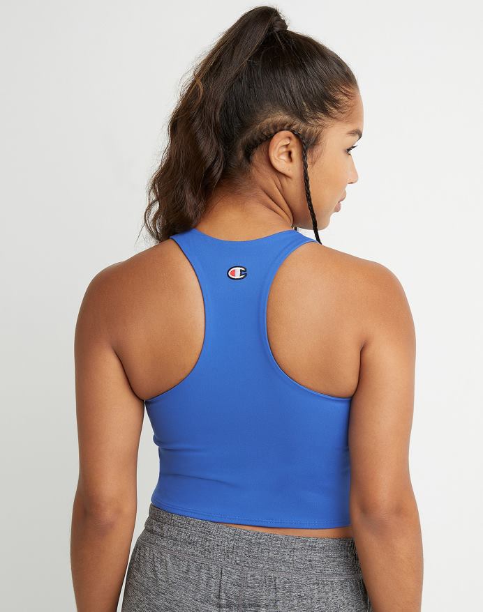 Champion soft touch crop top V6J662076 dyb blændende blå