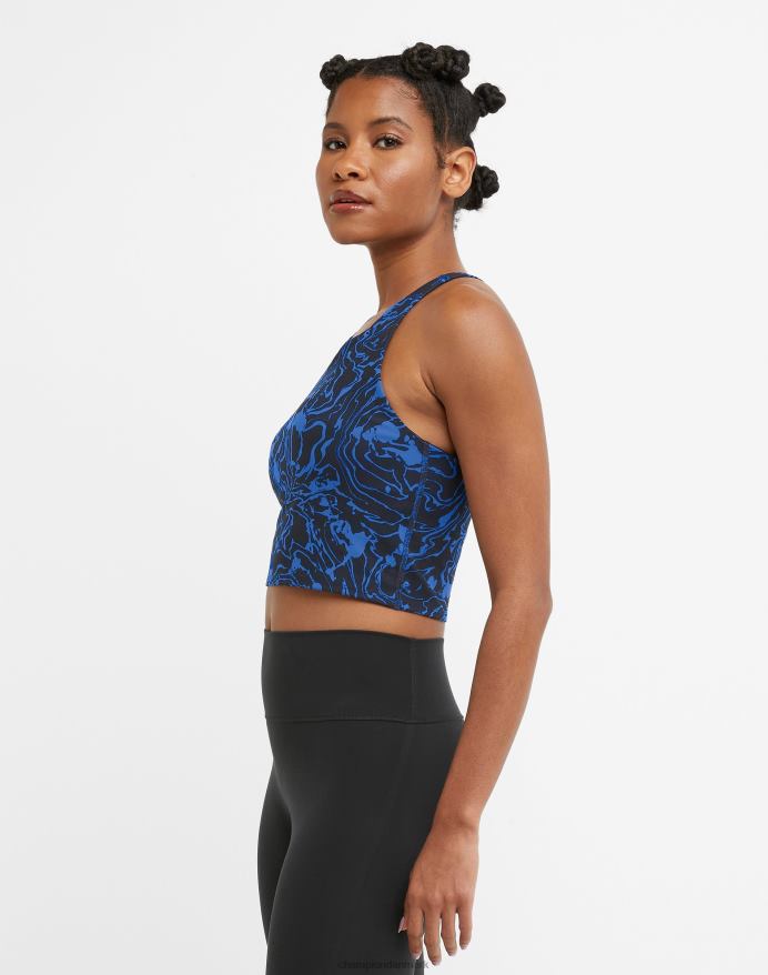 Champion soft touch crop top print V6J662027 marmorbølge sort
