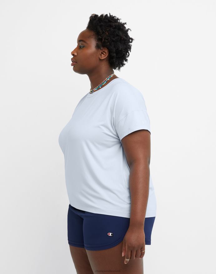 Champion soft touch essentiel t-shirt c logo V6J661377 ciel blå