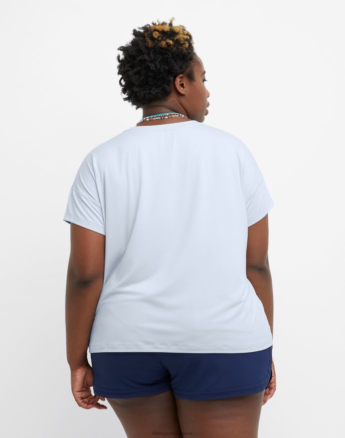 Champion soft touch essentiel t-shirt c logo V6J661377 ciel blå