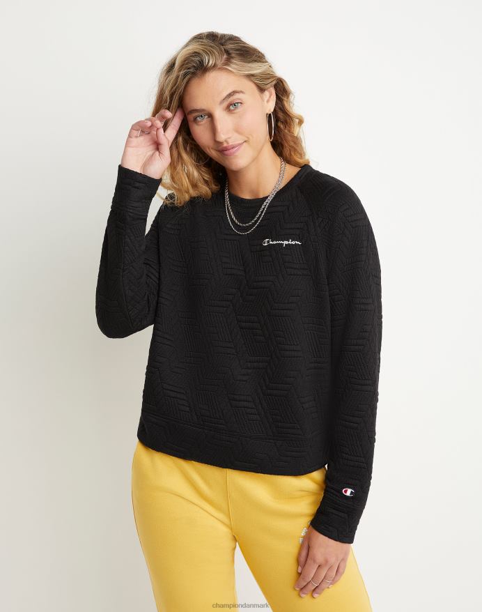 Champion soft touch pullover tekstprint V6J661409 sort