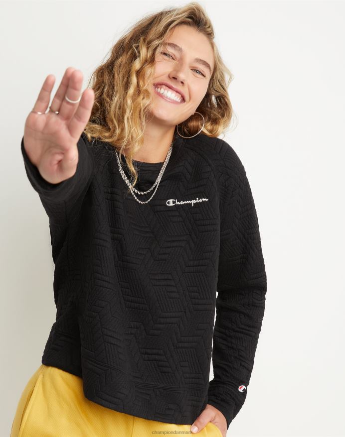 Champion soft touch pullover tekstprint V6J661409 sort