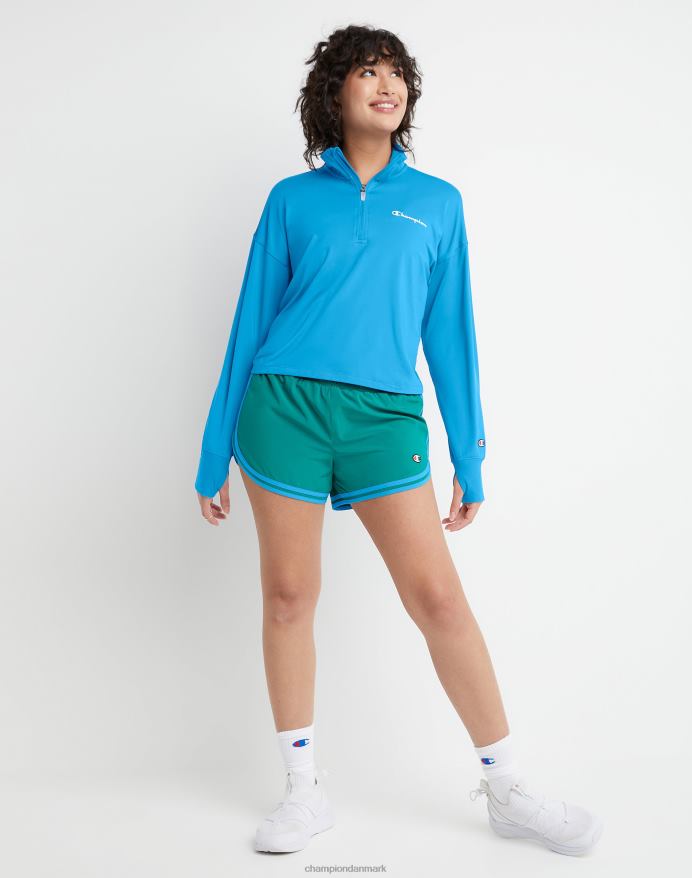 Champion soft touch quarter zip script logo V6J662038 blå jay