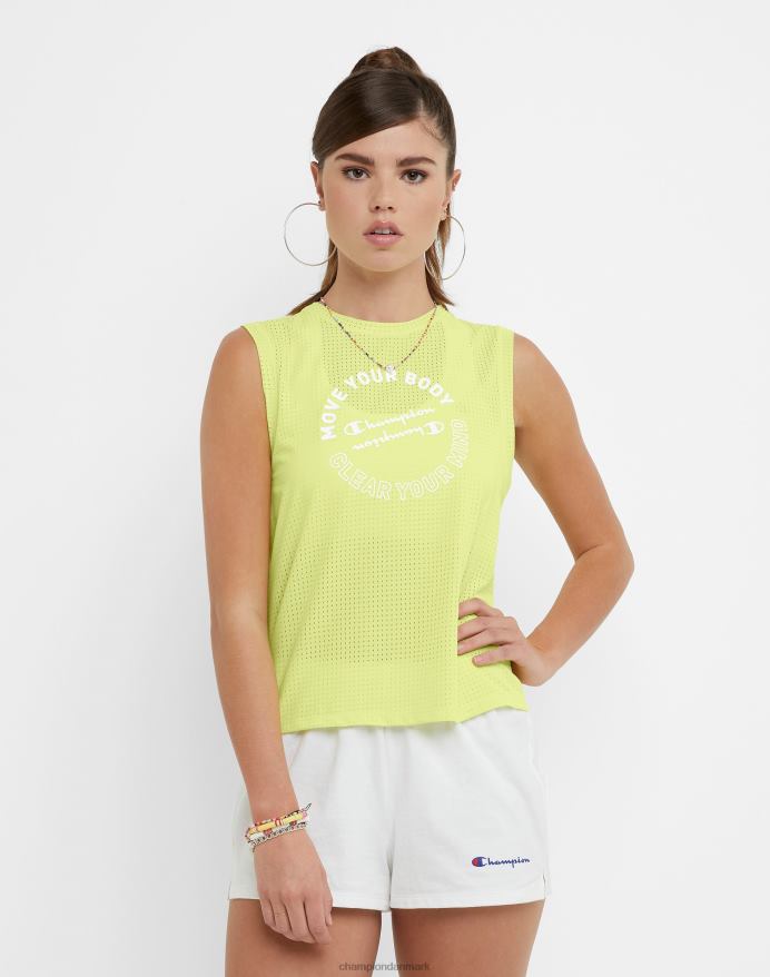 Champion sport mesh t-shirt grafik V6J661315 frossen lime