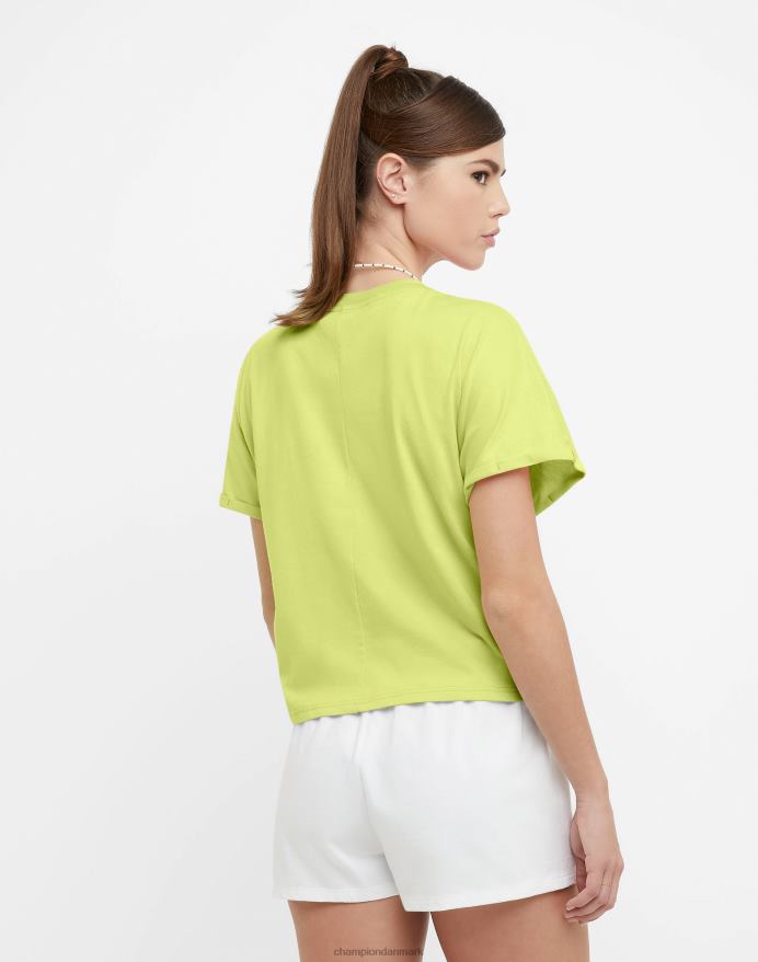 Champion t-shirt med slips foran, triple c-logo V6J661354 frossen lime