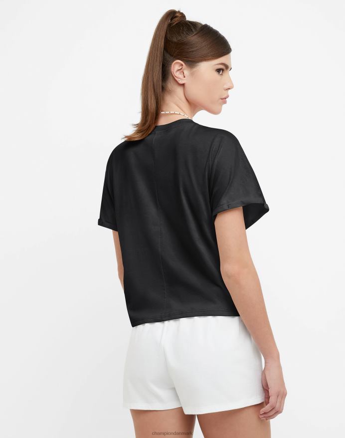 Champion t-shirt med slips foran, triple c-logo V6J661355 sort