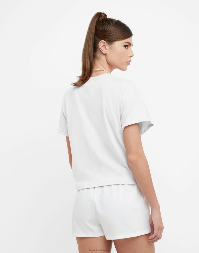 Champion t-shirt med slips foran, triple c-logo V6J661356 hvid