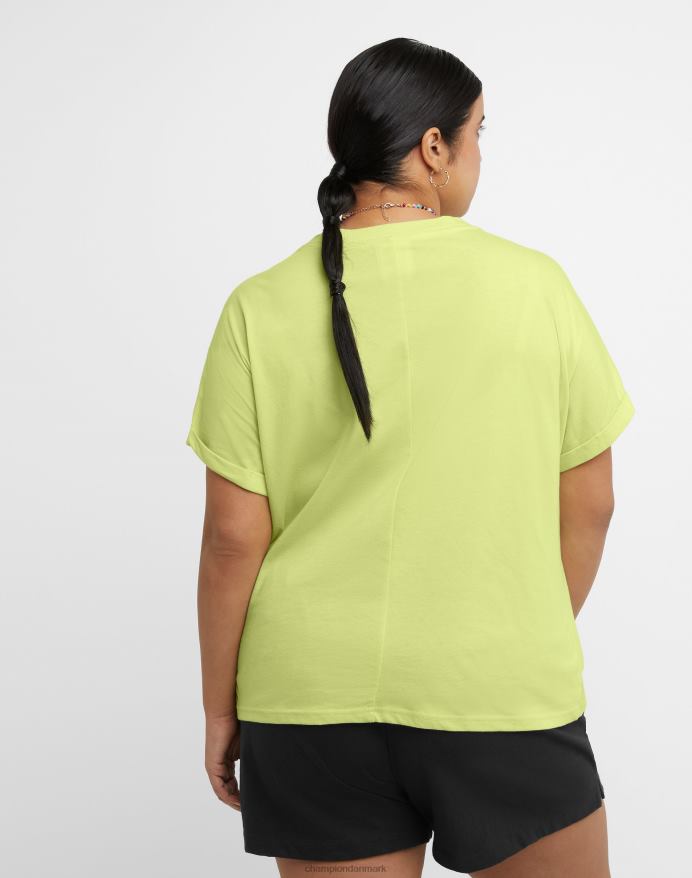 Champion t-shirt med slips foran triple c logo (plus størrelse) V6J661379 frossen lime