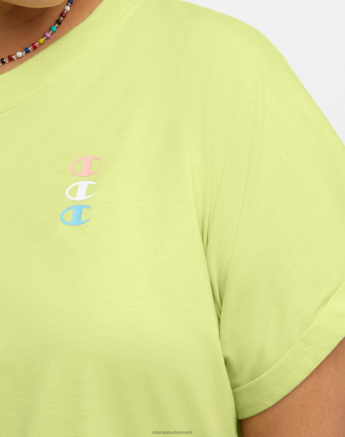 Champion t-shirt med slips foran triple c logo (plus størrelse) V6J661379 frossen lime