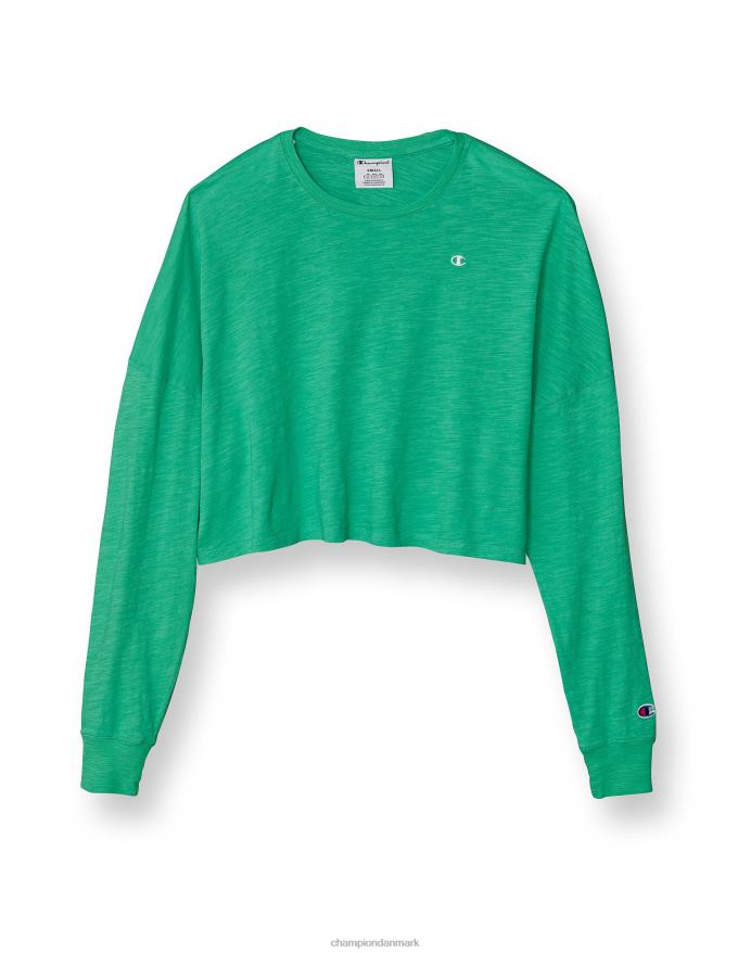 Champion vasket langærmet cropped t-shirt V6J661411 grøn sprød