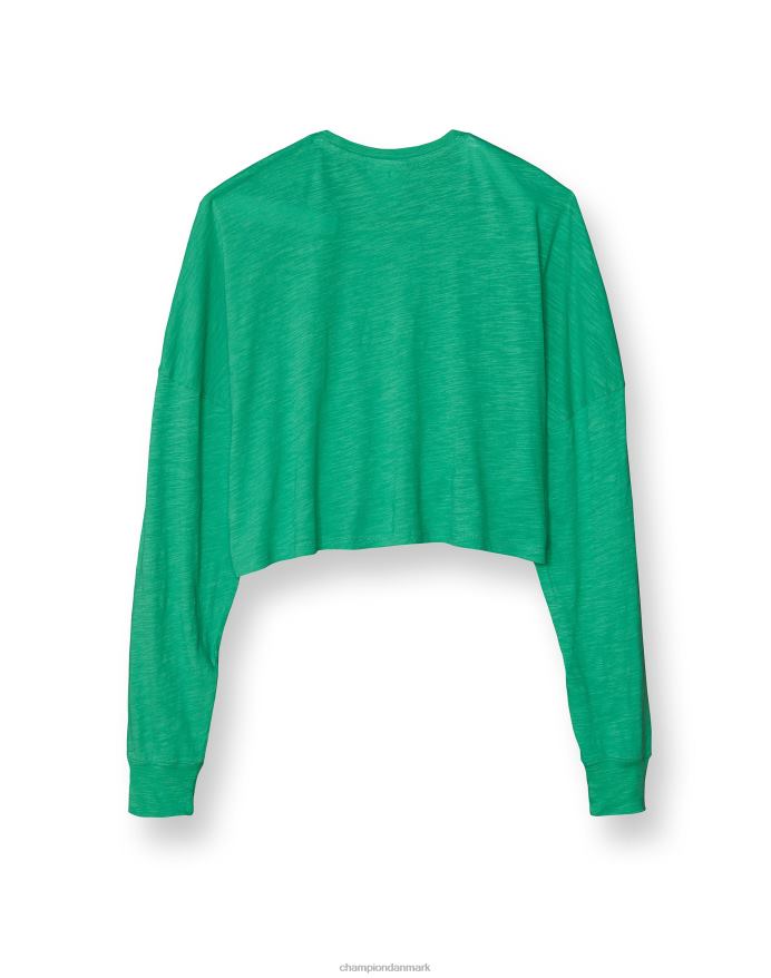 Champion vasket langærmet cropped t-shirt V6J661411 grøn sprød