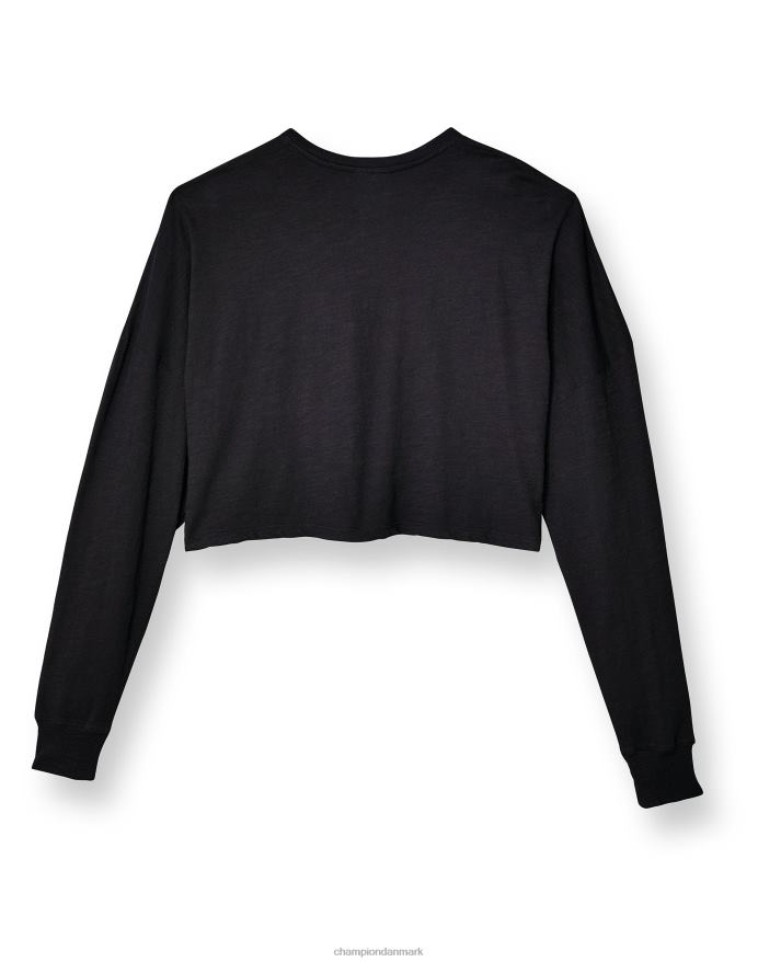 Champion vasket langærmet cropped t-shirt V6J661412 sort
