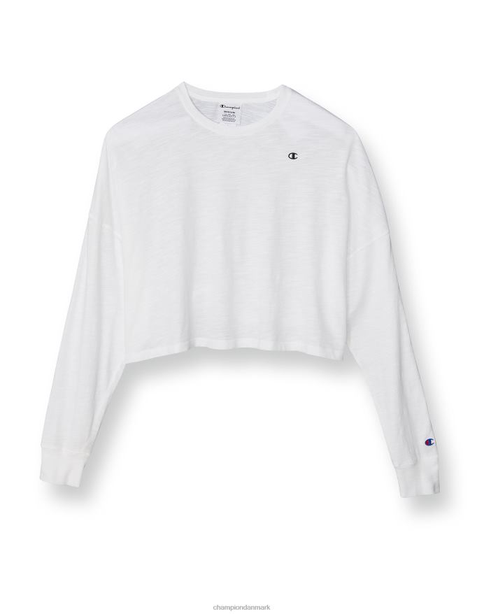 Champion vasket langærmet cropped t-shirt V6J661413 hvid