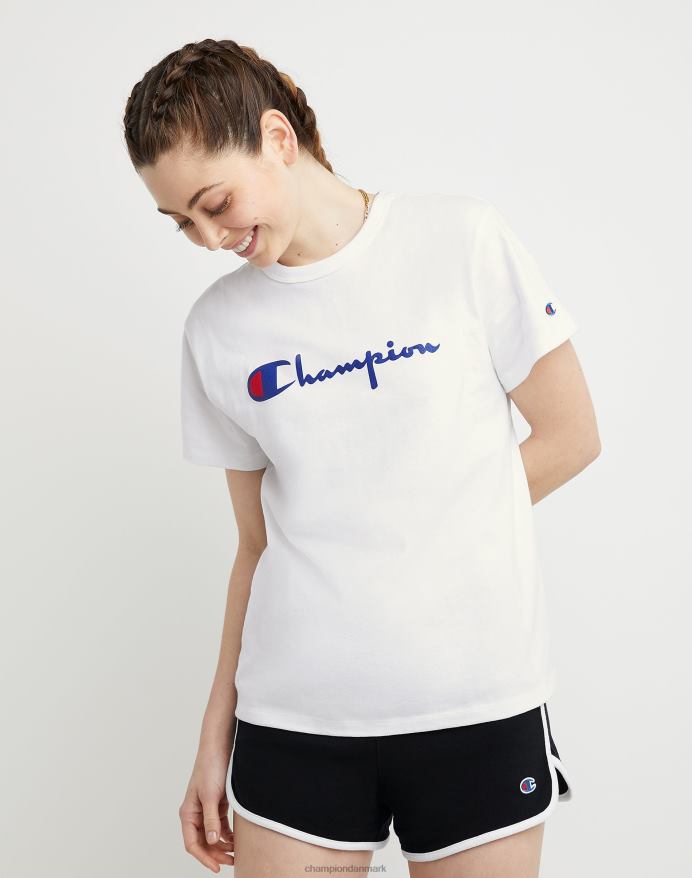heritage tee vintage champion logo V6J662073 hvid