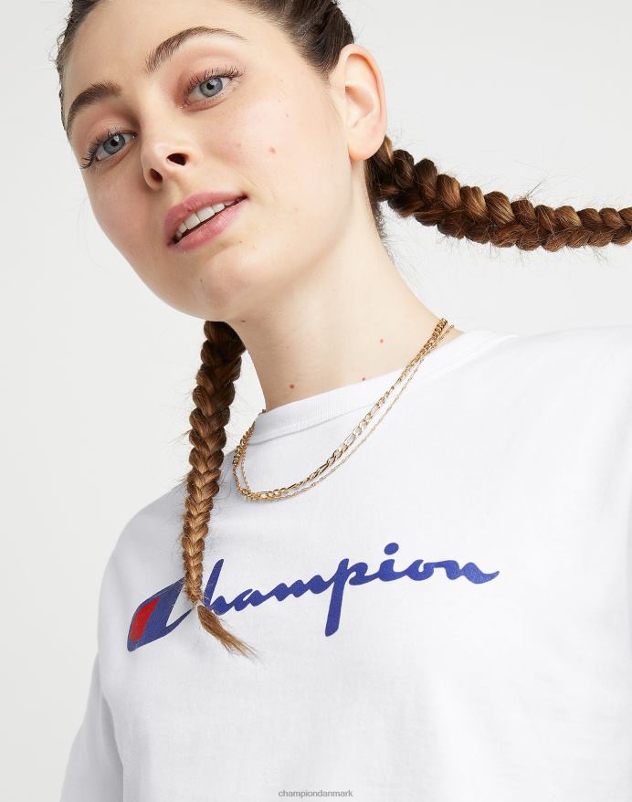 heritage tee vintage champion logo V6J662073 hvid