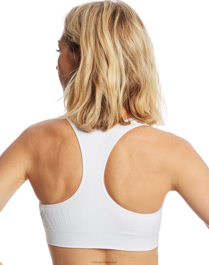Champion c9 medium support sømløs racerback sports bh V6J661743 ægte hvid