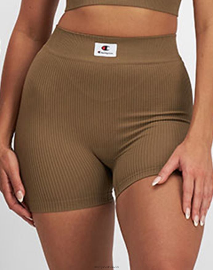 Champion sømløst boyshort c-logo V6J661548 midtvejs brun