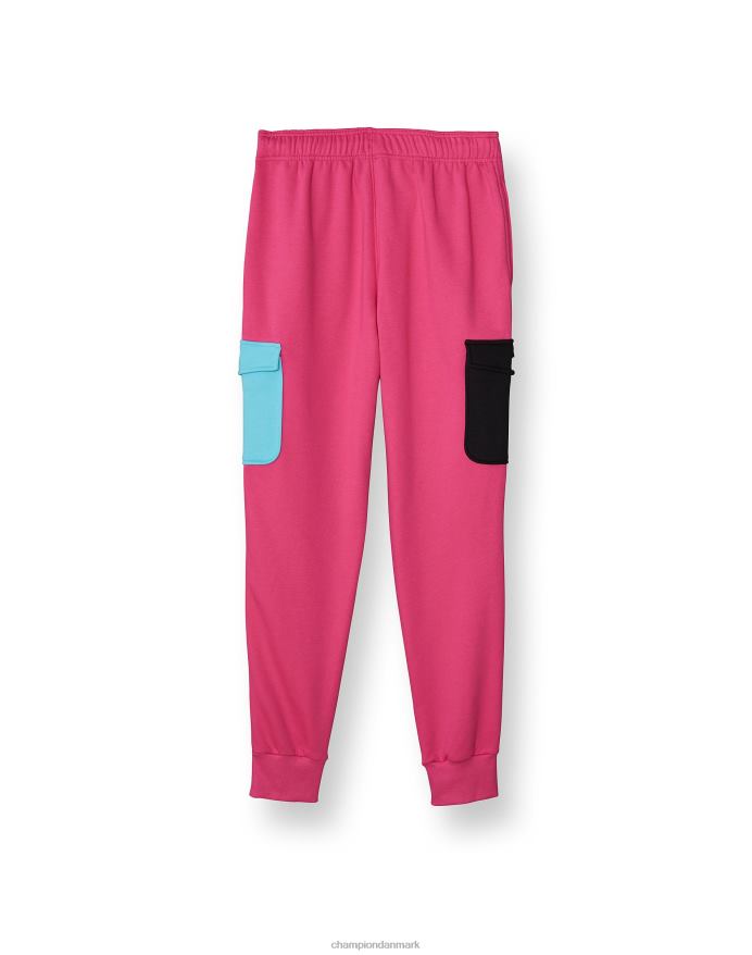 Champion blokerede klassiske fleece cargobukser corporate script 31 V6J66309 wow pink/udstilling blå/sort