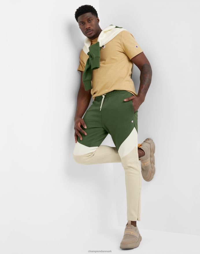 Champion flex colorblock bukser c patch 29 V6J66210 cargo oliven/hvid/frisk tan