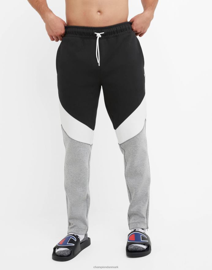 Champion flex colorblock bukser c patch 29 V6J66211 sort/hvid/oxfordgrå