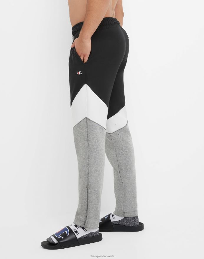 Champion flex colorblock bukser c patch 29 V6J66211 sort/hvid/oxfordgrå