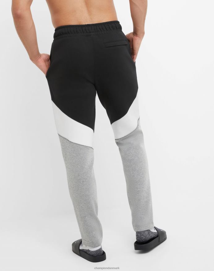 Champion flex colorblock bukser c patch 29 V6J66211 sort/hvid/oxfordgrå