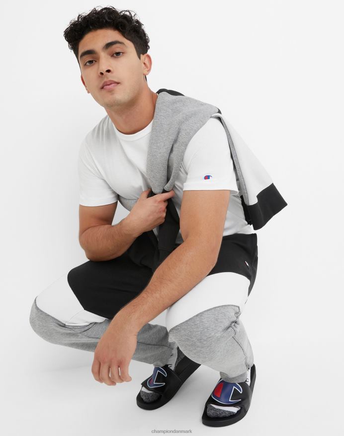 Champion flex colorblock bukser c patch 29 V6J66211 sort/hvid/oxfordgrå