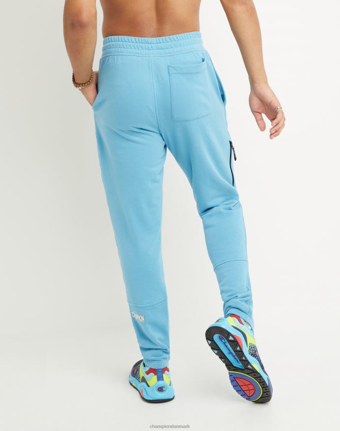 Champion global explorer french terry joggers aberration block logo 30 V6J66311 havbåd blå