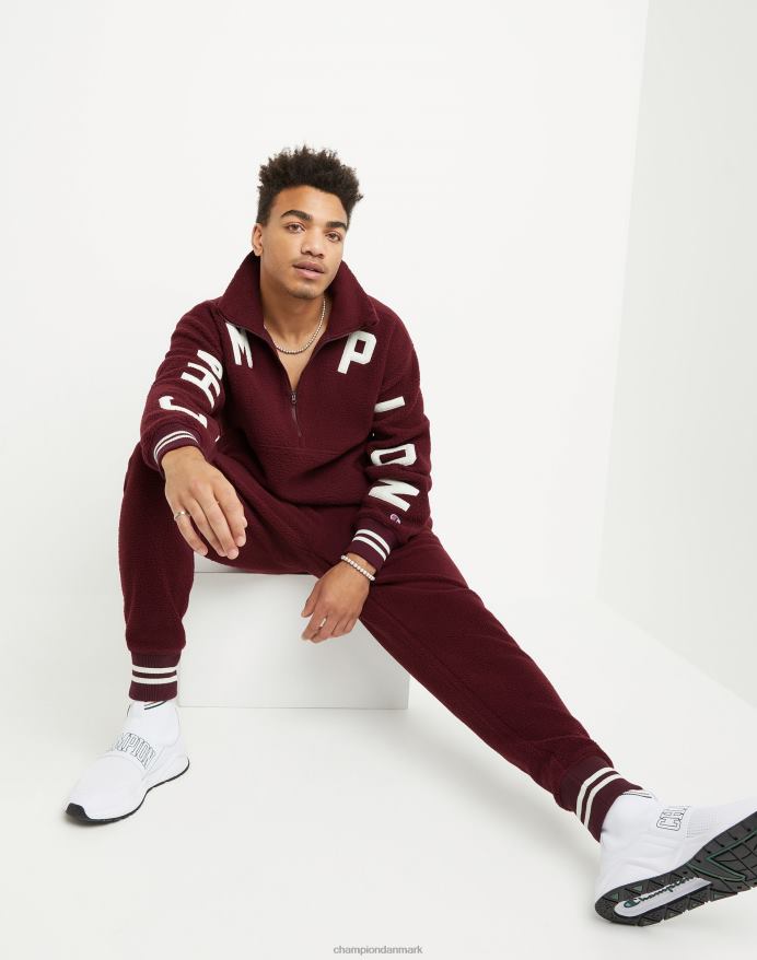 Champion højluvet fleece joggers broderet c logo 30.5 V6J66288 rødbrun