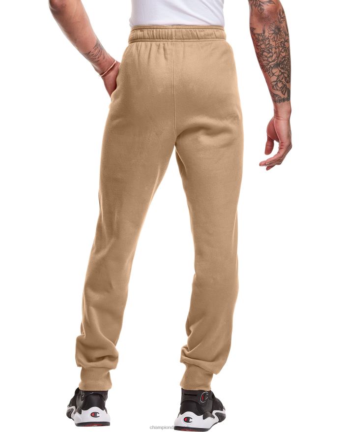 Champion klassiske fleece joggers c logo og script patch 31 V6J66328 fuld hvede khaki