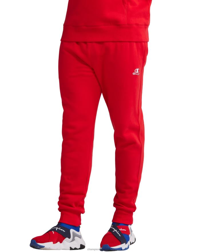 Champion klassiske fleece joggers c logo og script patch 31 V6J66330 rød