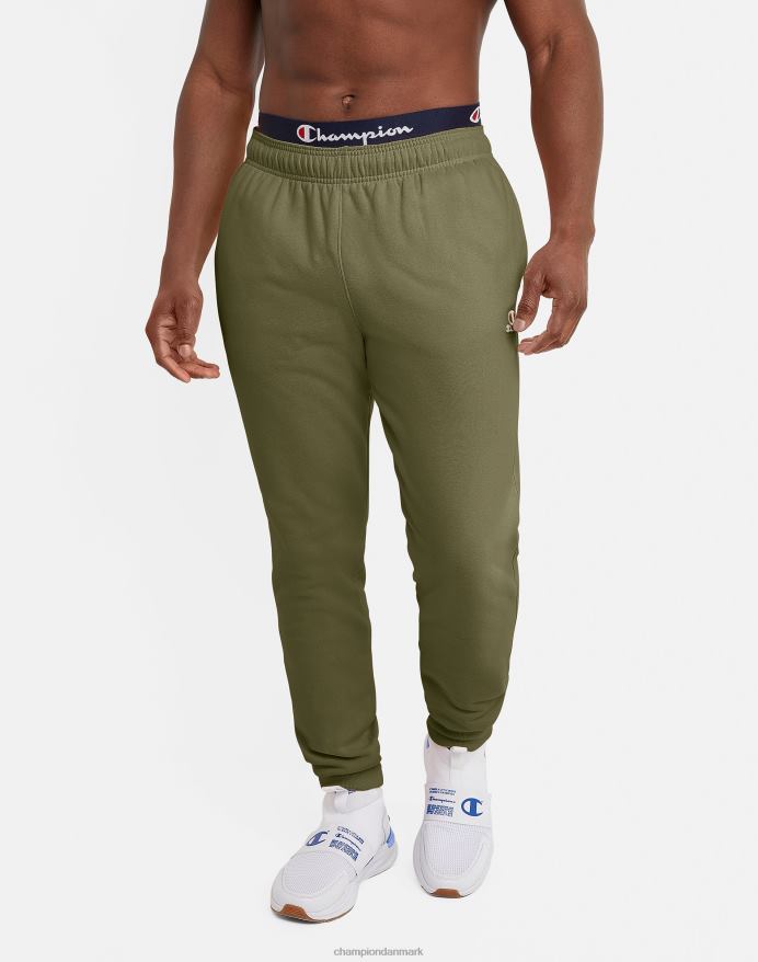 Champion klassiske fleece joggers c logo og script patch 31 V6J66332 fragt oliven
