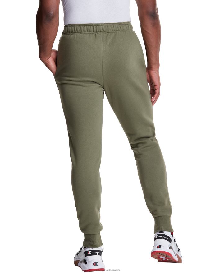 Champion klassiske fleece joggers c logo og script patch 31 V6J66332 fragt oliven
