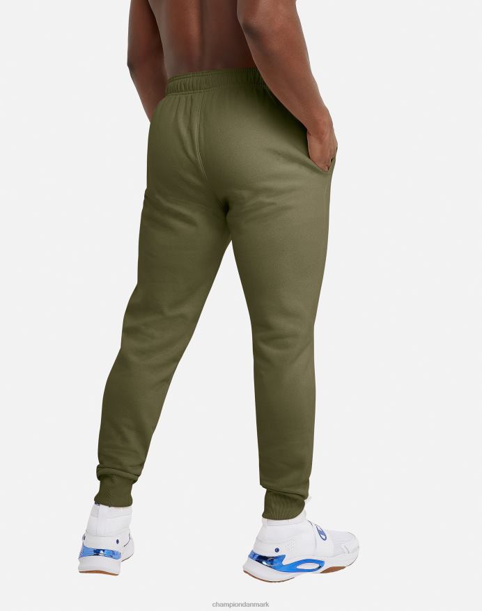 Champion klassiske fleece joggers c logo og script patch 31 V6J66332 fragt oliven