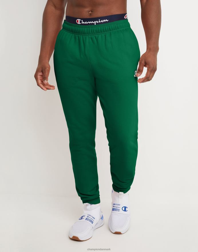 Champion klassiske fleece joggers c logo og script patch 31 V6J66333 atletisk mørkegrøn
