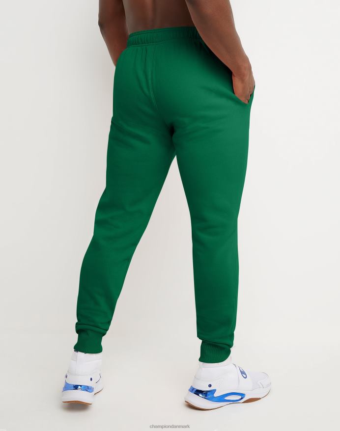 Champion klassiske fleece joggers c logo og script patch 31 V6J66333 atletisk mørkegrøn