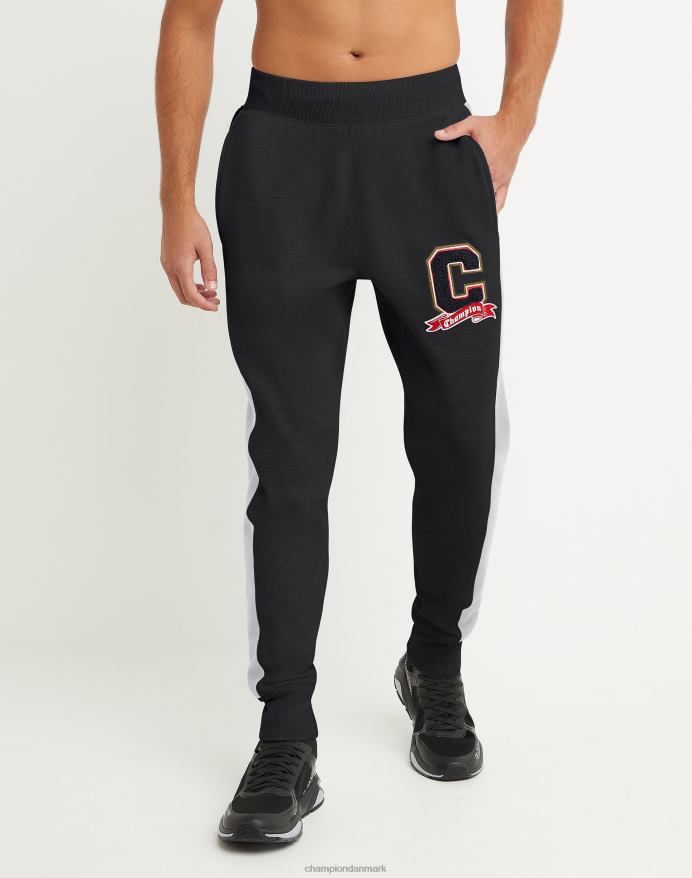 Champion omvendt vævning blokerede joggers kollegiale blok c applikation 30,5 V6J66285 sort/oxford grå